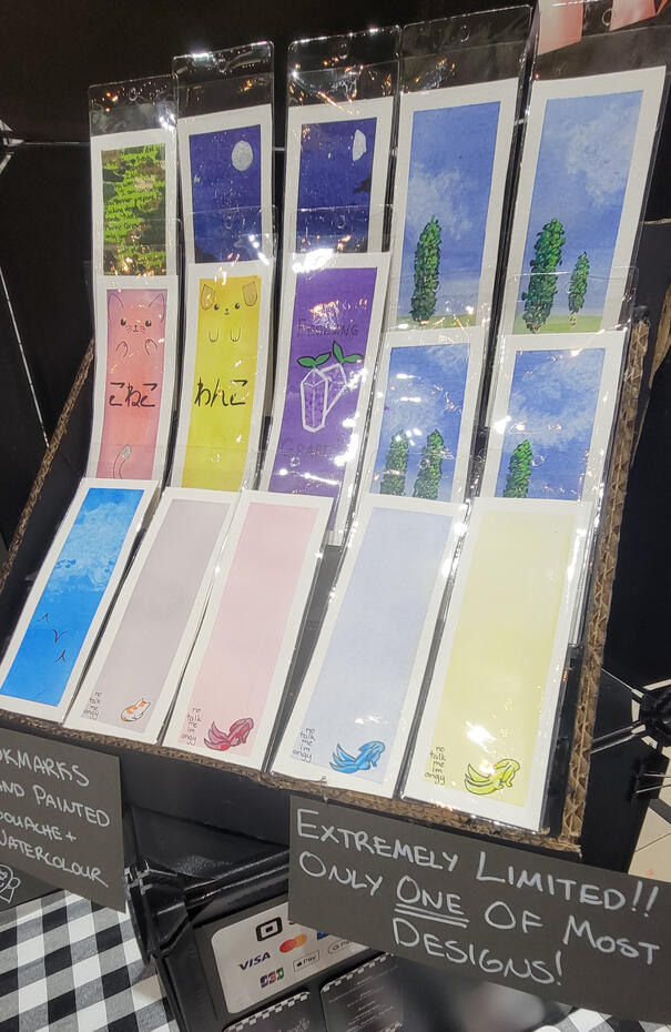 Hand-painted bookmarks, Animethon 2023