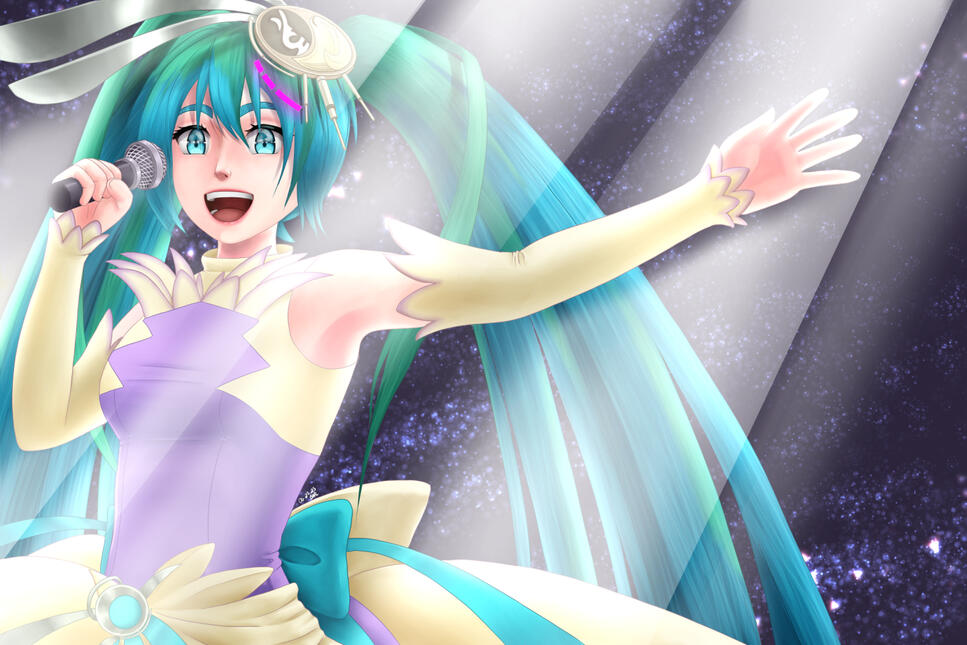 2023 SPiCa - a rework of my older SPiCa piece for Hatsune Miku&#39;s 15th anniversary. I reworked her face a bit!